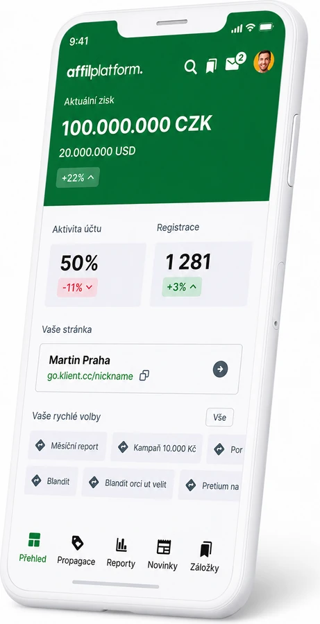 Affilplatform mobilná aplikácia