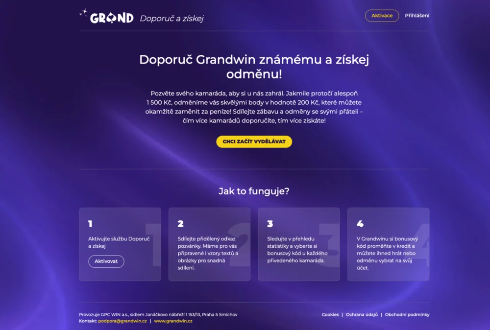 Pozvánka pre Grandwin, Odporúč a získaj